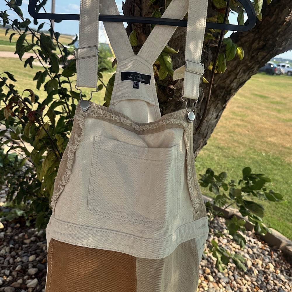 Two-Tone Patchwork Overalls - image 3